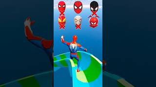 SPIDERMAN AND MILES MORALS WATERSLIDE CHALLENGE RAGDOLLS 🦈🔥 shorts spiderman ragdolls [upl. by Martine]