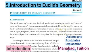 9th class mathsChapter 5🤷‍♀️Euclids Geometry 💁‍♀️Introduction [upl. by Kos]