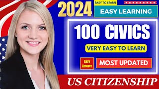 NEW 100 Civics Questions and Answers One amp Easy Answers for US Citizenship Interview 2024 [upl. by Ynnob778]