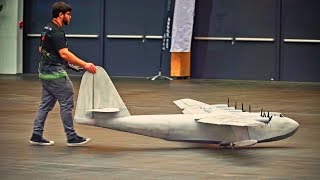 LARGE RC HUGHES H4 HERCULES SPRUCE GOOSE INDOOR PLANE  MODELLBAU WELS 2018 [upl. by Illoh]