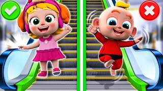 Escalator Safety Song  Be Careful When Riding The Escalator  Funny Kids Songs amp Nursery Rhymes [upl. by Jerman]