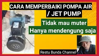 Servis Pompa air tidak mau muter hanya mendengung saja DirumahAja [upl. by Elad]