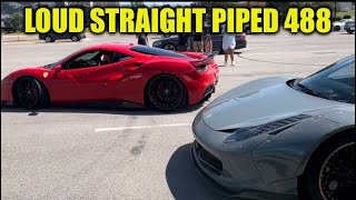 Straight Pipe Ferrari 488 Exhaust [upl. by Stoops]