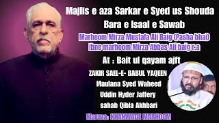 Live Majlis E Aza Bsil Sila E Barsi Mirza Mustafa Ali Baig Sahab Pasha Bhai ra Baitul Qayam ajtf [upl. by Alahcim]