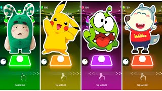 Oddbods Zee 🆚 Pikachu 🆚 Om Nom 🆚 Wolfoo 🎶 Tiles Hop Edm Rush [upl. by Airegin]