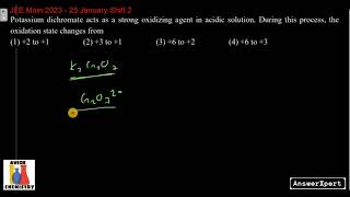 Potassium dichromate acts as a strong oxidizing agent in acidic solution During this process the [upl. by Aihselat429]