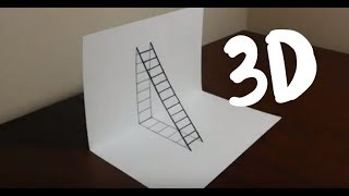 ✍🏼 Como desenhar Escada em ilusão 3D ✍🏼 How to Draw a 3D illusion Ladder DIY [upl. by Carrelli]