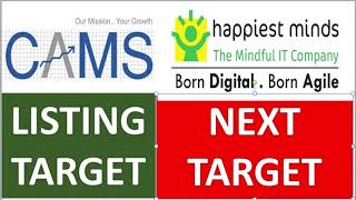 Happiest Minds Share  Next Target  CAMS IPO Review News Target [upl. by Aleil481]