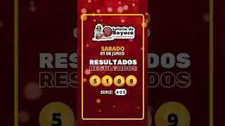 RESULTADO DE LA LOTERIA de BOYACA del 01 DE JUNIO DE 2024 Shorts Loteria [upl. by Ramirol]