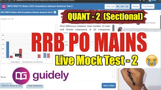 🎯Guidely RRB PO Mains Live Mock Test  2 Quant  Kafi Bekar Score  Just Do It  rrbpo [upl. by Janiuszck]