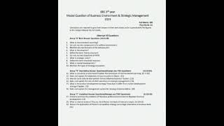 BBS 3rd Year Business Environment and Strategic Management Model Question 2080 businessenvironment [upl. by Tran678]