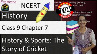 NCERT Class 9 History Chapter 7 History and Sports The Story of Cricket  English [upl. by Clarkson]