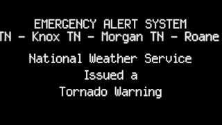 RECREATION  Emergency Alert System  Tornado Warning for Knoxville TN March 2 2012 [upl. by Doran424]