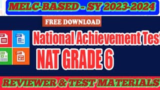 NATIONAL ACHIEVEMENT TEST NAT REVIEWER FOR GRADE 6  UPDATED FILES SY 20232024 [upl. by Dorotea427]