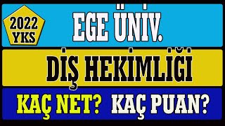 ege üniversitesi diş hekimliği kaç net kaç puan 2022 yks [upl. by Nyvrem]