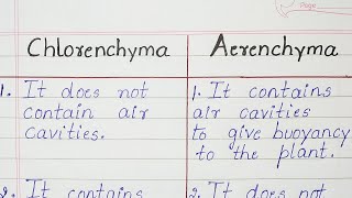 Difference between Chlorenchyma and Aerenchyma [upl. by Aitenev]