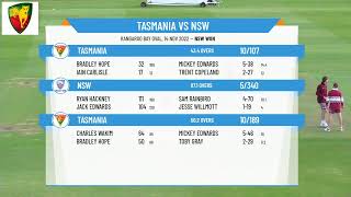 CA Toyota Second XI  Round 3  Tasmania v NSW  Day 4 [upl. by Valaree]