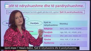 Gjuhë shqipe 7  Klasat e fjalëve Fjalë të ndryshueshme dhe të pandryshueshme [upl. by Ecenahs]