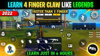 How To Learn 4 Finger Claw Just In 6 Hours 😱  How To Learn 4 Finger Claw in Free Fire  Best Hud [upl. by Noxin]