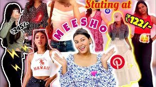 MEESHO Find✨Pinterest Inspired💖 Korean top TRYON  Under Rs 121ONLY Simran Ghosal meesho [upl. by Monarski]