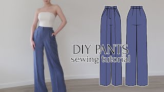 DIY StraightLeg HighWaisted Pants  Sewing Pattern by Dressmaking Amóre [upl. by Ecyoj141]