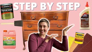 Refinishing Furniture for Beginners  Antique Dresser Makeover  Know Can Do [upl. by Sy]