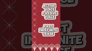 Active voice passive voice past indefinite tense shorts [upl. by Geiger]