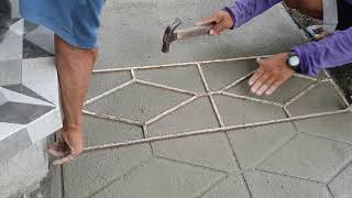 How to stampmould concrete cement flooring [upl. by Adore]