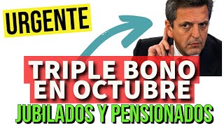 BONO TRIPLE❗ Para los Jubilados y Pensionados de la anses  Bonos y Aumentos en Octubre 2023 [upl. by Malinowski]