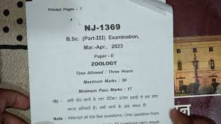 Bsc 3rd year zoology 2nd paper 2023 [upl. by Massie148]