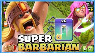 SUPER BARBARIAN Attack TH 15 With Super ARCHER Blimp  TH15 Attack Strategy [upl. by Aseek355]