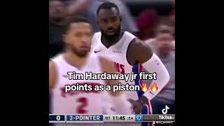 Tim Hardaway Jr first points a Detroit piston [upl. by Amehr]