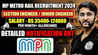 MP METRO RAIL Recruitment 2024  MPMRCL Vacancy 2024  MP METRO RAIL Vacancy 2024 [upl. by Lazarus]