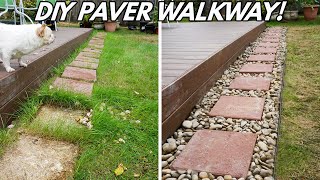 DIY How To Install A Paver Walkway For Beginners [upl. by Einnalem590]