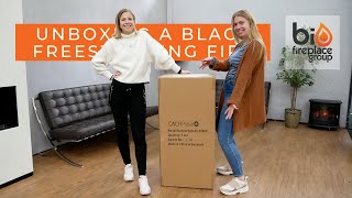 Unboxing a Freestanding Bioethanol Fireplace in Black  Bio Fireplace Group [upl. by Assetak]