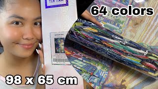 ✨asmr✨ KITTING UP MY BIGGEST DIAMOND PAINTING EVER [upl. by Tabatha876]