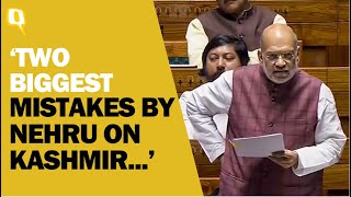 ‘Kashmir Suffered Because of Nehru’s Blunders’ Amit Shah in LS  Parliament Winter Session [upl. by Letnuhs]