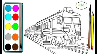 Kereta Api 2 Cara Menggambar dan Mewarnai Kereta Api Merah [upl. by Valentijn241]