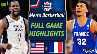 USA vs France Basketball FULL GAME  USA Basketball 2024  Basketball today  Replays [upl. by September]