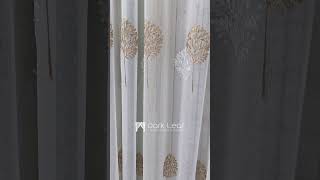 Tree Style Gold White Leaf Embroidery Sheer Curtain curtains windowcovering sheercurtains [upl. by Eet401]