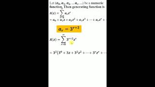 Generating Function of ar3r2 discrete maths discreteseries generatingfunction shorts [upl. by Harrus]