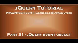 jQuery event object [upl. by Ainimre]