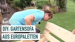 DIY Gartensofa aus Europaletten  Die Ratgeber [upl. by Renfred]