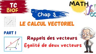 MATH TC  chapitre 3 Calcul vectoriel  part 1 Rappels des vecteurs  Egalité de deux vecteurs [upl. by Awjan]