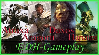 Atraxa vs Aragorn vs Daxos vs Hapatra EDHGameplay  Magic the Gathering [upl. by Fein]