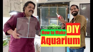 How to Make an Aquarium at Home DIY Complete Tutorial  Build A Glass Aquarium  Aquarium DIY ideas [upl. by Anividul81]