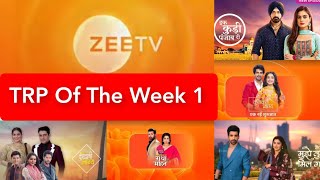 Zee Tv All Serials BARC TRP Report Of The Week 1 2024 [upl. by Ennovart]