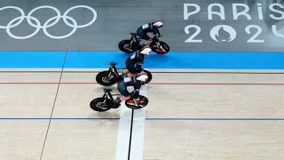 Great Britains track cycling womens team sprint gold world record highlights Paris Olympics 2024 [upl. by Farhi]