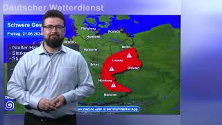 20062024 Unwetterinformation – Deutscher Wetterdienst DWD [upl. by Arymas]