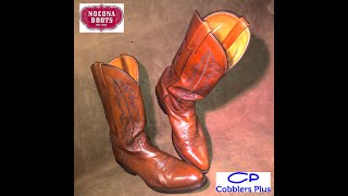 Kangaroo Skin Nocona Western Boot Shine and Treatment with Saphir [upl. by Procto]